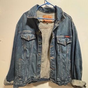 Lucky Brand Men’s Distressed Blue Denim Jacket